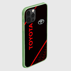 Чехол для iPhone 12 Pro Toyota Красная абстракция, цвет: 3D-салатовый — фото 2