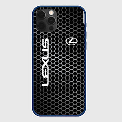 Чехол для iPhone 12 Pro Lexus соты карбон, цвет: 3D-тёмно-синий