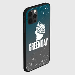 Чехол для iPhone 12 Pro Green day - брызги, цвет: 3D-черный — фото 2