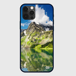Чехол для iPhone 12 Pro Живописное горное озеро, цвет: 3D-черный