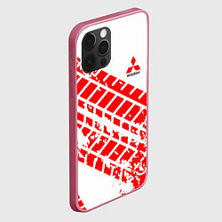 Чехол для iPhone 12 Pro Mitsubishi - красный след шины, цвет: 3D-малиновый — фото 2