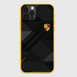 Чехол для iPhone 12 Pro Porsche - logo, цвет: 3D-желтый