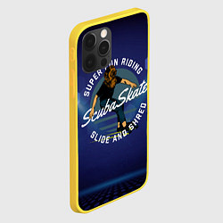 Чехол для iPhone 12 Pro Скейтер - аквалангист, цвет: 3D-желтый — фото 2