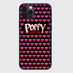 Чехол для iPhone 12 Pro Poppy Playtime - Kissy Missy Pattern - Huggy Wuggy, цвет: 3D-черный