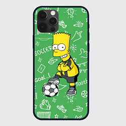 Чехол для iPhone 12 Pro Барт Симпсон - крутой футболист!, цвет: 3D-черный