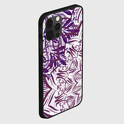 Чехол для iPhone 12 Pro Фиолетовые мандалы, цвет: 3D-черный — фото 2
