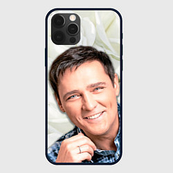 Чехол для iPhone 12 Pro Юрий Шатунов на фоне белых роз, цвет: 3D-черный