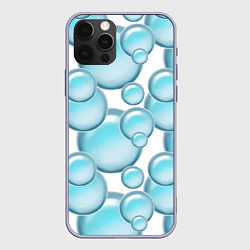 Чехол для iPhone 12 Pro Стеклянные голубые шарики марблс, цвет: 3D-светло-сиреневый