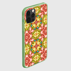 Чехол для iPhone 12 Pro Калейдоскоп из цветов, цвет: 3D-салатовый — фото 2