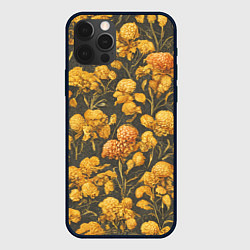Чехол для iPhone 12 Pro Цветы в викторианском стиле, цвет: 3D-черный