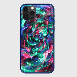 Чехол для iPhone 12 Pro Цветной круговорот, цвет: 3D-тёмно-синий