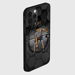 Чехол для iPhone 12 Pro Спорт - атлет с гирей, цвет: 3D-черный — фото 2