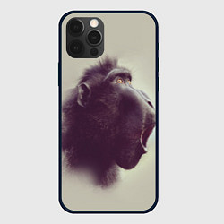 Чехол для iPhone 12 Pro Удивленная обезьяна, цвет: 3D-черный