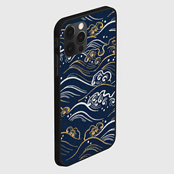 Чехол для iPhone 12 Pro Японский узор волны, цвет: 3D-черный — фото 2