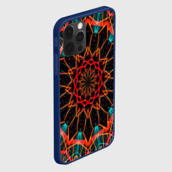 Чехол для iPhone 12 Pro Фрактальная мандала, цвет: 3D-тёмно-синий — фото 2