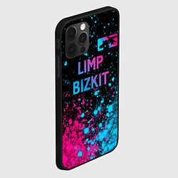 Чехол для iPhone 12 Pro Limp Bizkit - neon gradient: символ сверху, цвет: 3D-черный — фото 2
