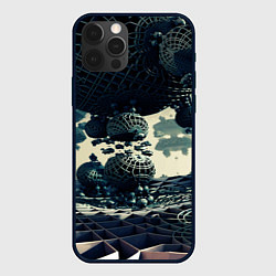 Чехол для iPhone 12 Pro Трехмерный готический фрактал, цвет: 3D-черный