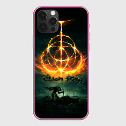 Чехол для iPhone 12 Pro Elden ring art пламя, цвет: 3D-малиновый