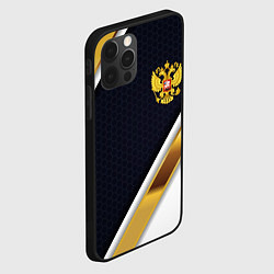 Чехол для iPhone 12 Pro Gold and white Russia, цвет: 3D-черный — фото 2