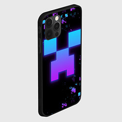 Чехол для iPhone 12 Pro Minecraft градиент, цвет: 3D-черный — фото 2