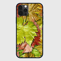 Чехол для iPhone 12 Pro Осенние листья клёна - паттерн, цвет: 3D-черный