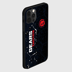 Чехол для iPhone 12 Pro Gears of War красно-белой лого на темном фоне, цвет: 3D-черный — фото 2