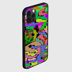 Чехол для iPhone 12 Pro Разноцветный клетчатый камуфляж, цвет: 3D-черный — фото 2
