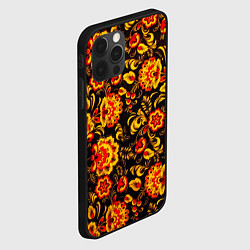 Чехол для iPhone 12 Pro Хохлома роспись, цвет: 3D-черный — фото 2