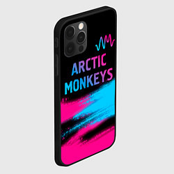 Чехол для iPhone 12 Pro Arctic Monkeys - neon gradient: символ сверху, цвет: 3D-черный — фото 2
