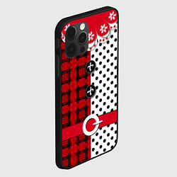 Чехол для iPhone 12 Pro Костюм новогодний Клоун фольклор красный с белым, цвет: 3D-черный — фото 2