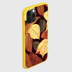 Чехол для iPhone 12 Pro Листья осени узор, цвет: 3D-желтый — фото 2