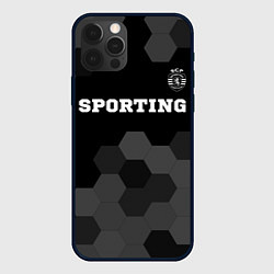 Чехол для iPhone 12 Pro Sporting sport на темном фоне: символ сверху, цвет: 3D-черный