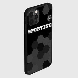 Чехол для iPhone 12 Pro Sporting sport на темном фоне: символ сверху, цвет: 3D-черный — фото 2