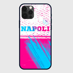 Чехол для iPhone 12 Pro Napoli neon gradient style: символ сверху, цвет: 3D-черный