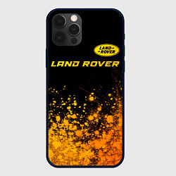 Чехол iPhone 12 Pro Land Rover - gold gradient: символ сверху