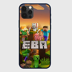 Чехол для iPhone 12 Pro Ева Minecraft, цвет: 3D-черный