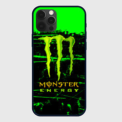 Чехол для iPhone 12 Pro Monster energy green neon, цвет: 3D-черный