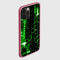 Чехол для iPhone 12 Pro Зелёный программный код, цвет: 3D-малиновый — фото 2
