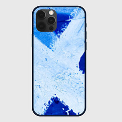 Чехол для iPhone 12 Pro Белый крест на синем фоне, цвет: 3D-черный