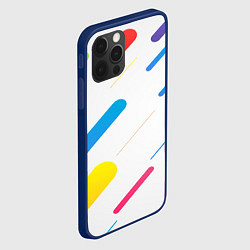 Чехол для iPhone 12 Pro Разноцветные круги и полосы, цвет: 3D-тёмно-синий — фото 2