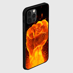 Чехол для iPhone 12 Pro Кулак в огне, цвет: 3D-черный — фото 2