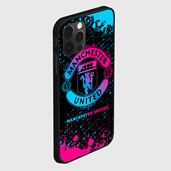 Чехол для iPhone 12 Pro Manchester United - neon gradient, цвет: 3D-черный — фото 2