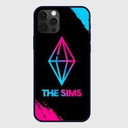 Чехол для iPhone 12 Pro The Sims - neon gradient, цвет: 3D-черный