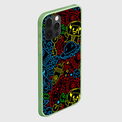 Чехол для iPhone 12 Pro Неоновый космический узор, цвет: 3D-салатовый — фото 2