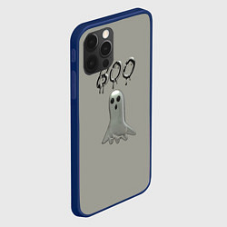 Чехол для iPhone 12 Pro Серый призрак BOO, цвет: 3D-тёмно-синий — фото 2