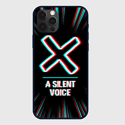 Чехол для iPhone 12 Pro Символ A Silent Voice в стиле glitch на темном фон, цвет: 3D-черный