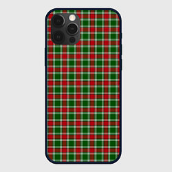Чехол для iPhone 12 Pro Красно-зеленая клетка, цвет: 3D-черный