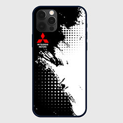 Чехол для iPhone 12 Pro Mitsubishi - черно-белая абстракция, цвет: 3D-черный