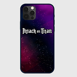 Чехол iPhone 12 Pro Attack on Titan gradient space