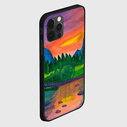 Чехол для iPhone 12 Pro Закат на реке, цвет: 3D-черный — фото 2